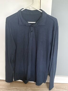 lululemon athletica Men's Long-Sleeve Polo - Navy Blue